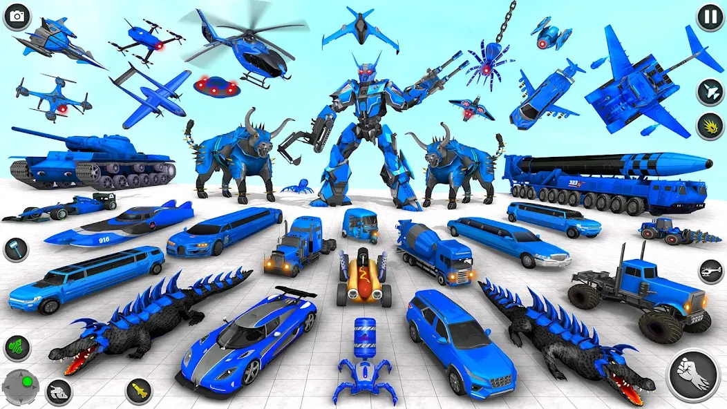 Скачать Bull Robot Car Game:Robot Game — Последняя версия (Безлимитные деньги и топливо) — скриншот 2