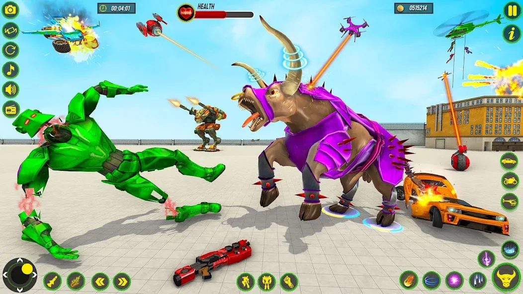 Скачать Bull Robot Car Game:Robot Game — Последняя версия (Безлимитные деньги и топливо) — скриншот 3