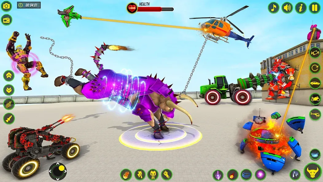 Скачать Bull Robot Car Game:Robot Game — Последняя версия (Безлимитные деньги и топливо) — скриншот 4