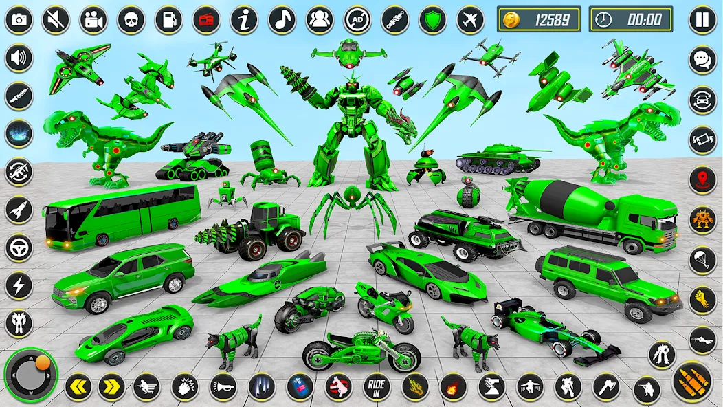 Взлом Dino Robot - Car Robot Games — Разблокированы все роботы и машины — скриншот 1