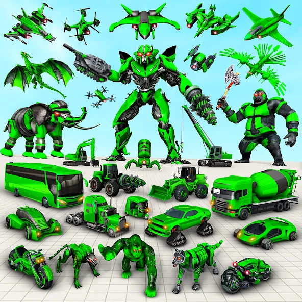 Скачать Multi Animal Robot Car Games — Разблокированы все роботы и машины — скриншот 1