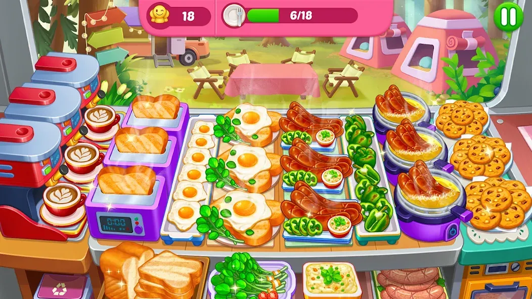 Crazy Cooking Diner: Chef Game — Взломанная версия (Безлимитные деньги и все уровни) — скриншот 3