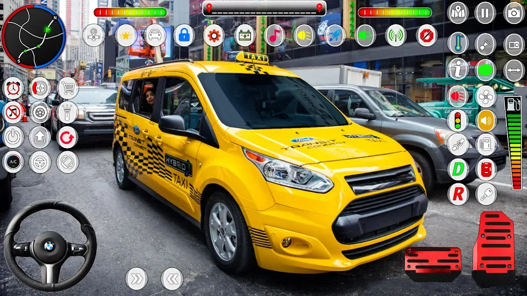 Скачать US Taxi Game 2023-Taxi Driver — Модификация Безлимитные деньги и топливо — скриншот 3