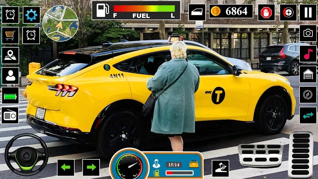 Скачать US Taxi Game 2023-Taxi Driver — Модификация Безлимитные деньги и топливо — скриншот 4