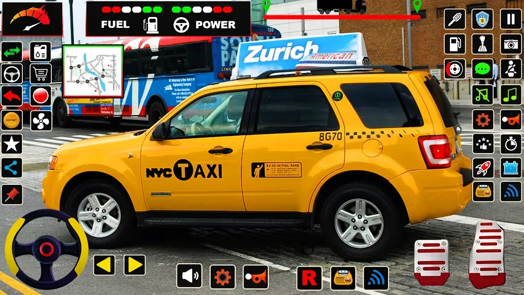 Скачать US Taxi Game 2023-Taxi Driver — Модификация Безлимитные деньги и топливо — скриншот 5