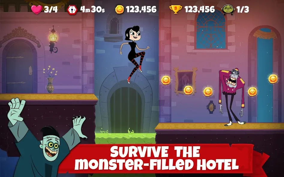 Скачать Hotel Transylvania Adventures (Мод: Безлимитные монеты и все уровни открыты) на Андроид — скриншот 1