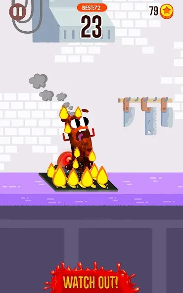 Run Sausage Run! Mod APK Неуязвимость и безлимитные жизни — Скачать на Андроид — скриншот 2