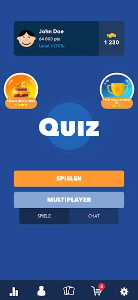 Скачать Super Quiz - Wissens Deutsch на Андроид — Безлимитные подсказки и открыты все вопросы — скриншот 1