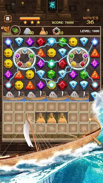 Скачать Jewel Ancient Pyramid Treasure на Андроид — Безлимитные монеты и жизни — скриншот 3