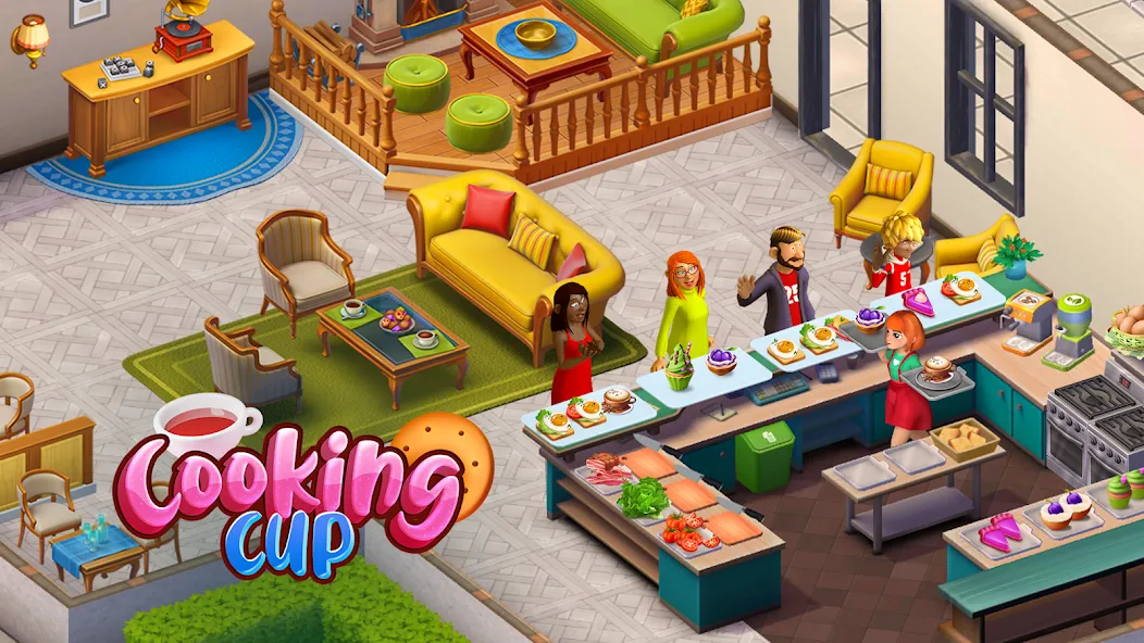 Cooking Cup: Fun Cafe Games MOD — Безлимитные деньги и ингредиенты на Андроид — скриншот 1