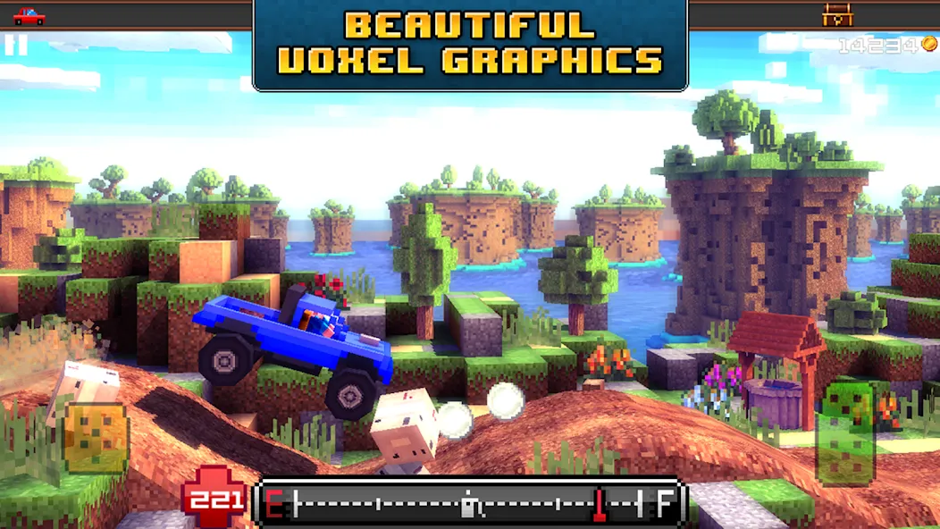 Скачать Blocky Roads (Мод: Безлимитные деньги и топливо) на Андроид — скриншот 4