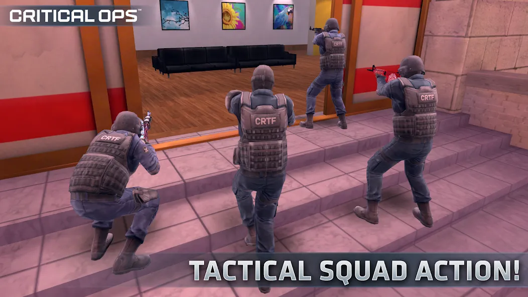 Critical Ops: Multiplayer FPS — Взломанная версия (Безлимитные деньги и оружие) — скриншот 1