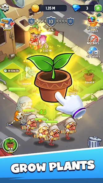 Merge Plants – Monster Defense MOD APK на Android — Безлимитные монеты и усиленные растения — скриншот 1 Merge Plants – Monster Defense MOD APK на Android — Безлимитные монеты и усиленные растения — скриншот 1