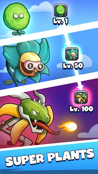 Merge Plants – Monster Defense MOD APK на Android — Безлимитные монеты и усиленные растения — скриншот 2 Merge Plants – Monster Defense MOD APK на Android — Безлимитные монеты и усиленные растения — скриншот 2