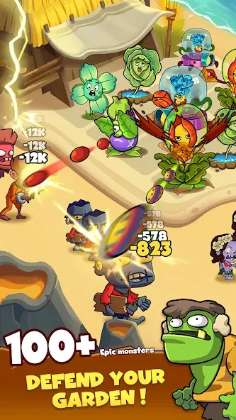 Zombie Defense - Plants War MOD APK — Безлимитные деньги и мощные растения — скриншот 2