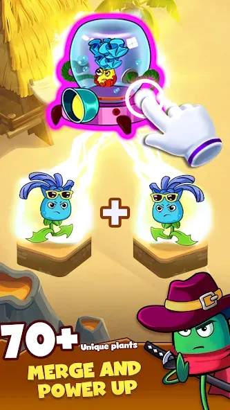 Zombie Defense - Plants War MOD APK — Безлимитные деньги и мощные растения — скриншот 3