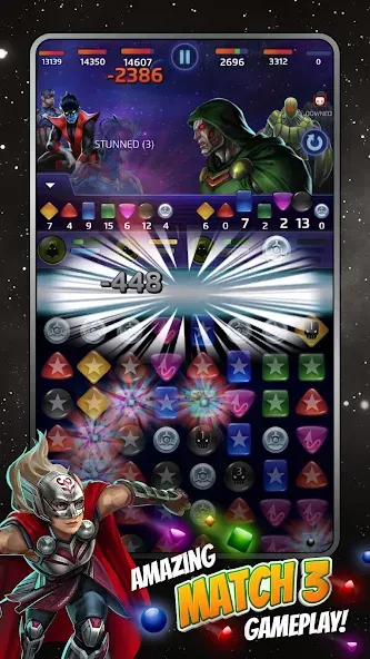 MARVEL Puzzle Quest: Hero RPG на Андроид — Безлимитные ресурсы и герои — скриншот 1