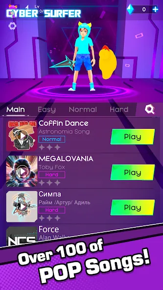 Скачать Cyber Surfer MOD APK — Безлимитные деньги и энергия — скриншот 1