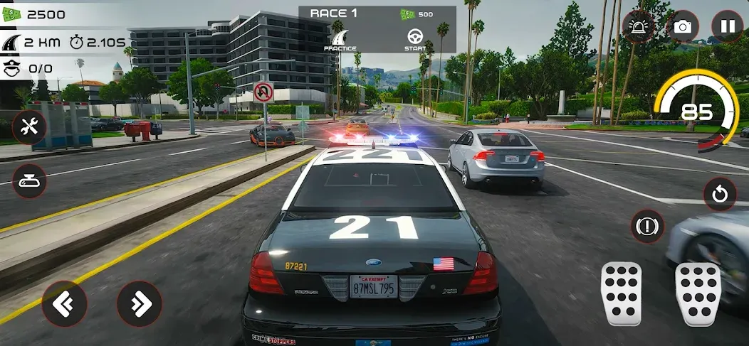 Взломанная Highway Police Chase Simulator на Андроид — Безлимитные деньги и топливо — скриншот 1