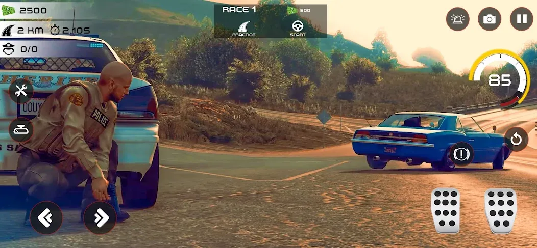 Взломанная Highway Police Chase Simulator на Андроид — Безлимитные деньги и топливо — скриншот 3