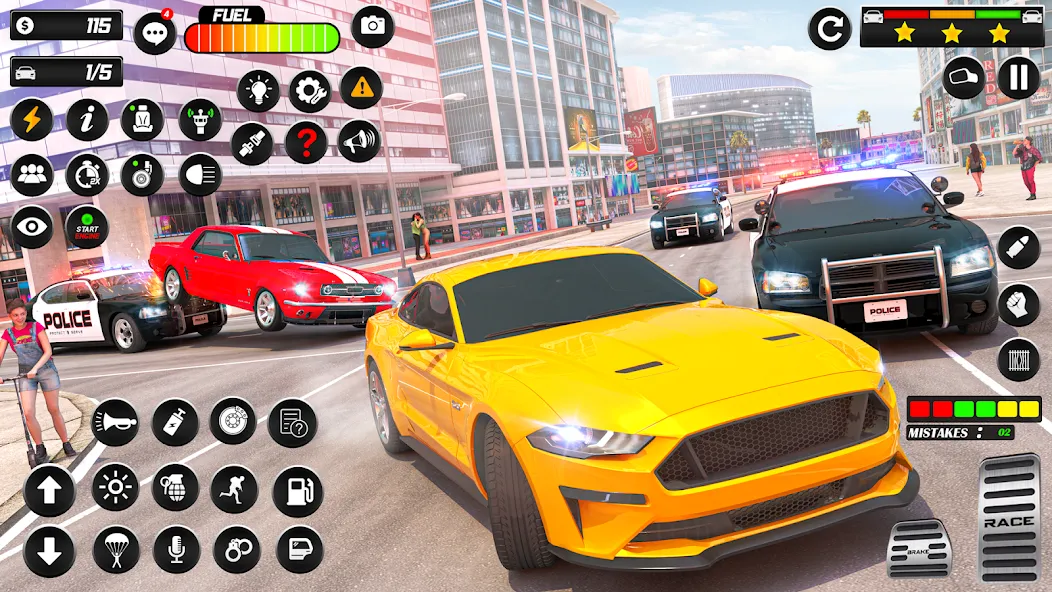 Police Car Chase Car Games на Андроид — Безлимитные деньги и все машины открыты — скриншот 2