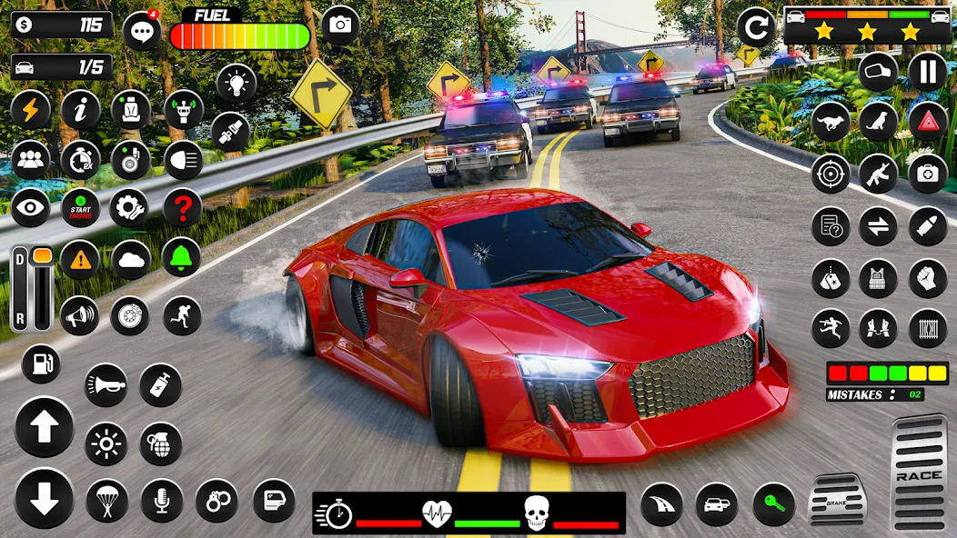 Police Car Chase Car Games на Андроид — Безлимитные деньги и все машины открыты — скриншот 4