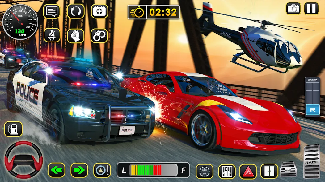 Police Car Chase Car Games на Андроид — Безлимитные деньги и все машины открыты — скриншот 5