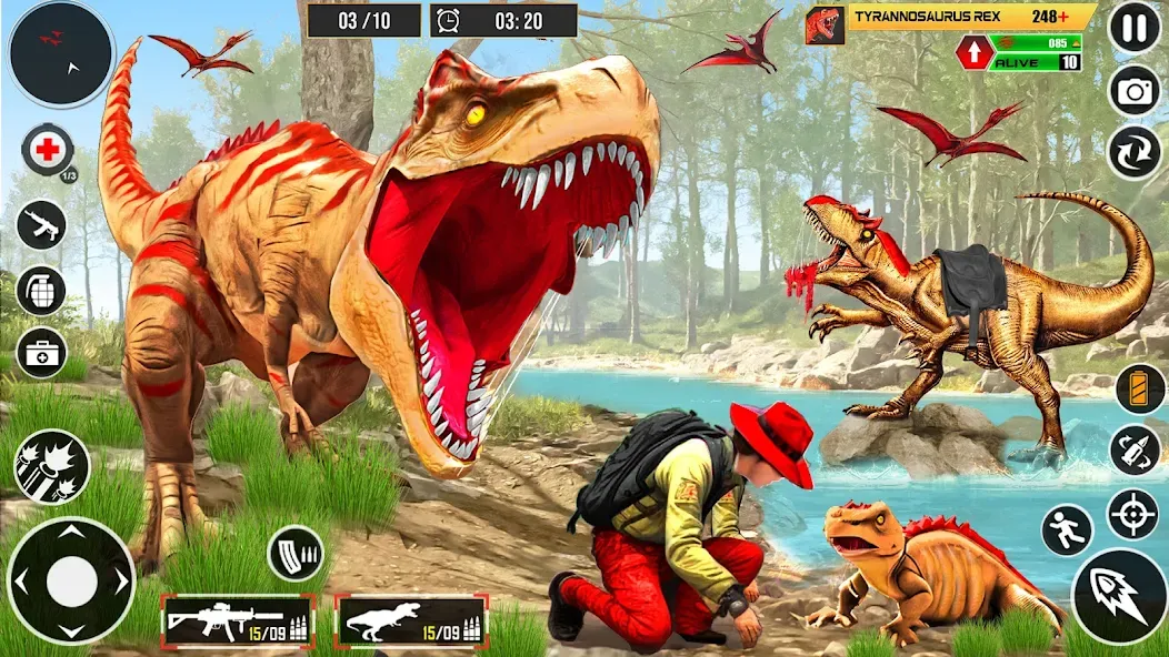 Скачать Real Dino Hunter 3D Gun Games — Модификация Безлимитные патроны и оружие — скриншот 1 Скачать Real Dino Hunter 3D Gun Games — Модификация Безлимитные патроны и оружие — скриншот 1