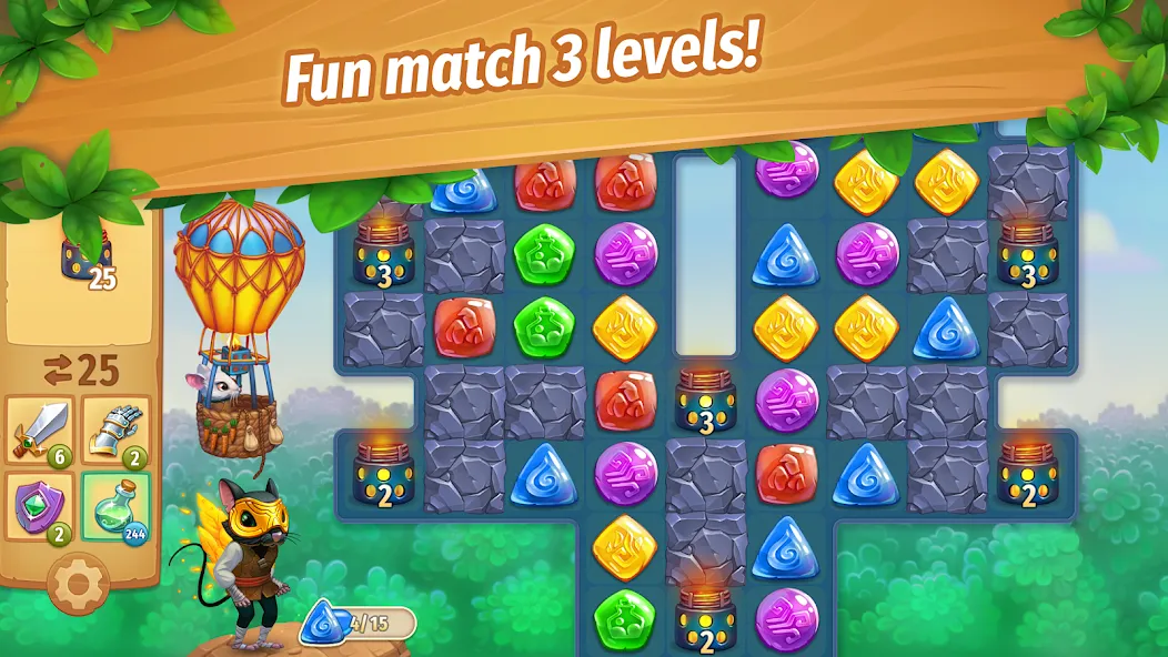 Скачать взломанную Strongblade: Match 3 Game — Безлимитные деньги и жизни — скриншот 2 Скачать взломанную Strongblade: Match 3 Game — Безлимитные деньги и жизни — скриншот 2