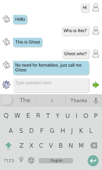Ghost chat bot MOD — Умный призрачный чат без ограничений на Андроид — скриншот 1
