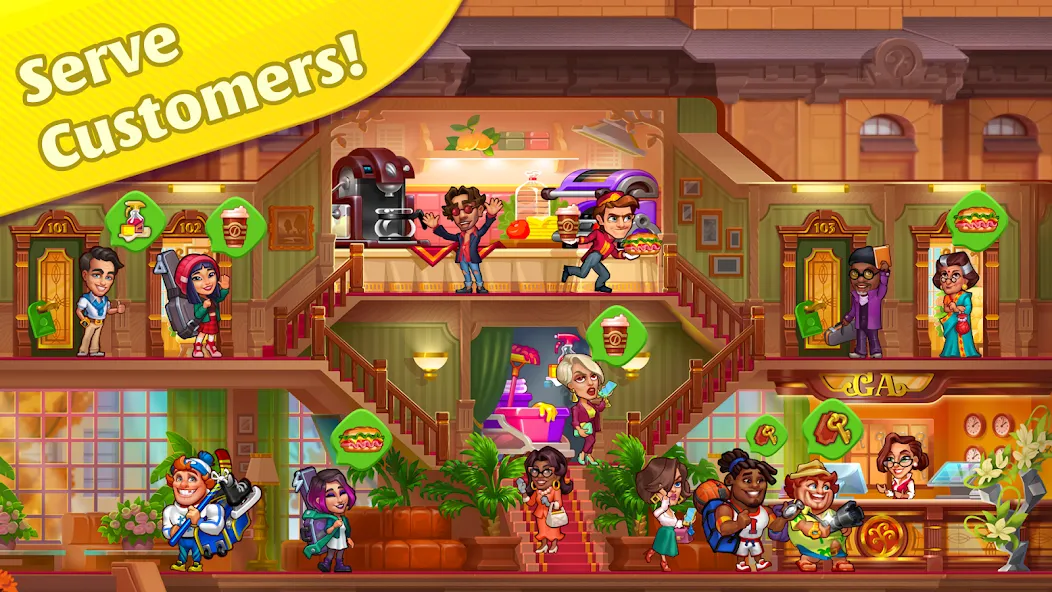 Grand Hotel Mania: Hotel games — Мод: Безлимитные деньги и все отели открыты — скриншот 4 Grand Hotel Mania: Hotel games — Мод: Безлимитные деньги и все отели открыты — скриншот 4