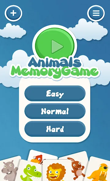 Скачать Animals memory game for kids с модом — Все животные и уровни открыты — скриншот 1