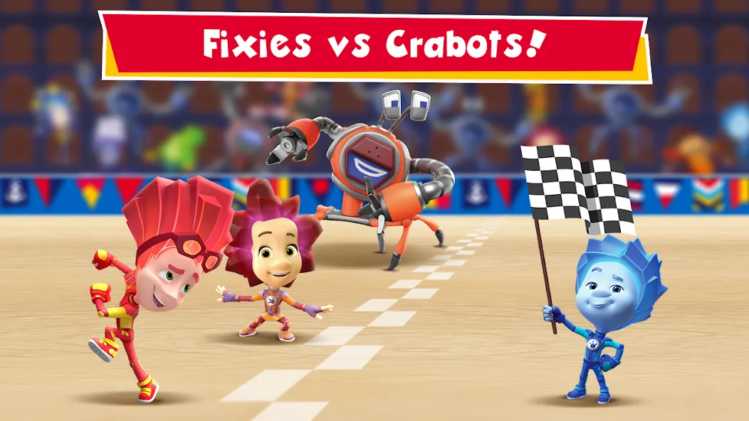 Fixies vs Crabots: Cool Game! на Андроид — Безлимитные деньги и все уровни — скриншот 1
