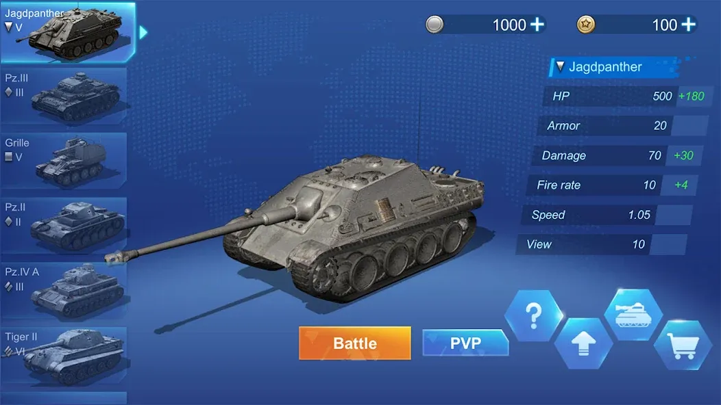 Ace Tank Mod APK Безлимитные деньги и мощные танки — Скачать на Андроид — скриншот 1