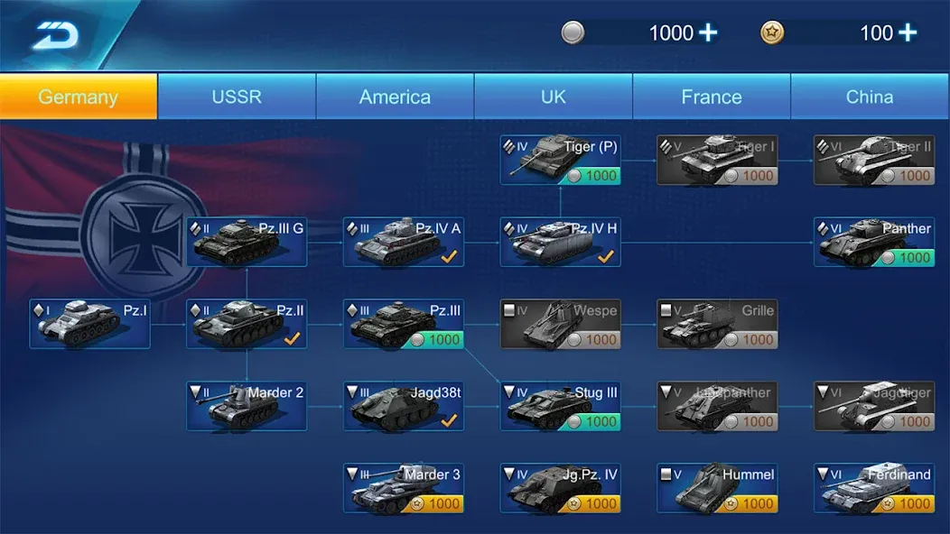 Ace Tank Mod APK Безлимитные деньги и мощные танки — Скачать на Андроид — скриншот 3