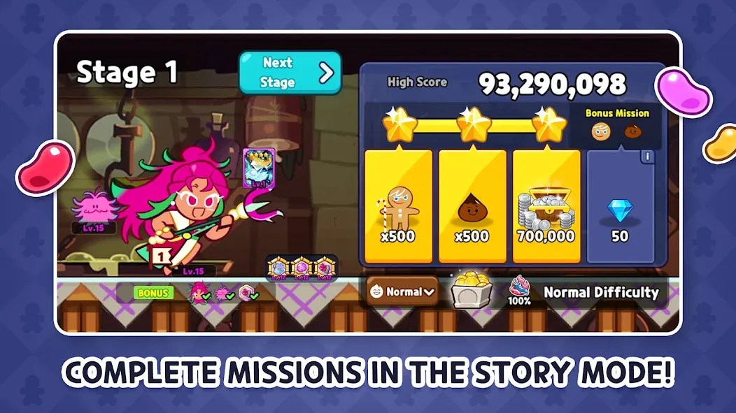 CookieRun: OvenBreak на Андроид — Мод Безлимитные кристаллы и энергия — скриншот 3