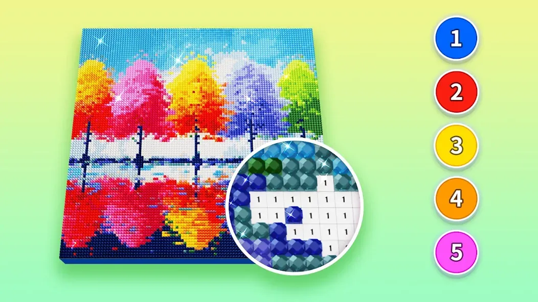 Diamond Painting by Number (Мод Безлимитные алмазы и все наборы) — скриншот 2