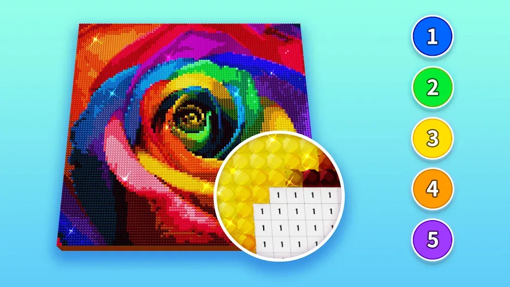 Diamond Painting by Number (Мод Безлимитные алмазы и все наборы) — скриншот 3