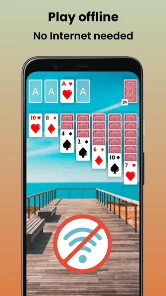 Klondike Solitaire Offline — Мод: Подсказки без ограничений и отмена ходов — скриншот 2 Klondike Solitaire Offline — Мод: Подсказки без ограничений и отмена ходов — скриншот 2