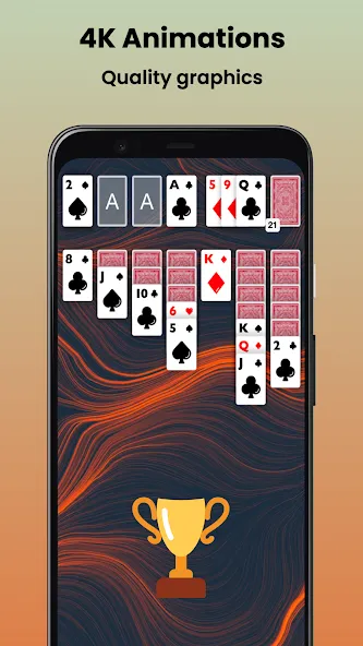Klondike Solitaire Offline — Мод: Подсказки без ограничений и отмена ходов — скриншот 4 Klondike Solitaire Offline — Мод: Подсказки без ограничений и отмена ходов — скриншот 4