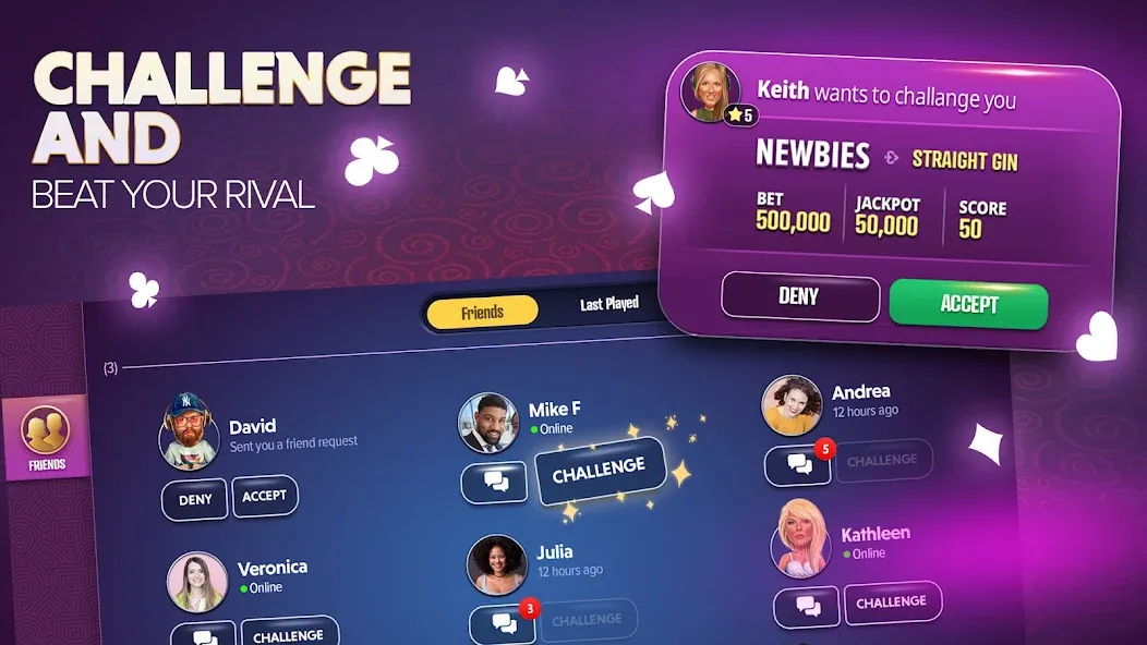Gin Rummy Extra - Online Rummy — Взломанная версия (Безлимитные монеты и премиум-функции) — скриншот 3