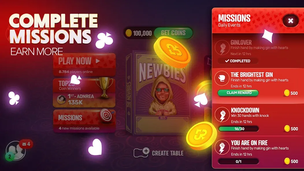 Gin Rummy Extra - Online Rummy — Взломанная версия (Безлимитные монеты и премиум-функции) — скриншот 4