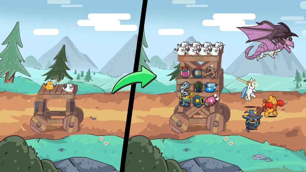 CatnRobot Idle TD: Battle Cat на Андроид — Безлимитные деньги и усиленные башни — скриншот 4