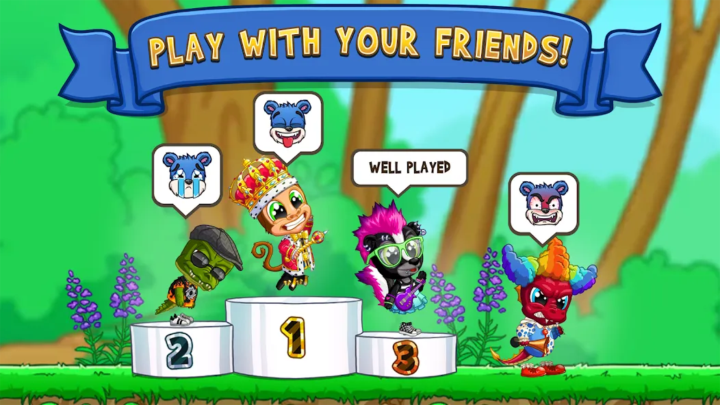 Fun Run 3 - Multiplayer Games — Взломанная версия (Без рекламы и все персонажи открыты) — скриншот 2