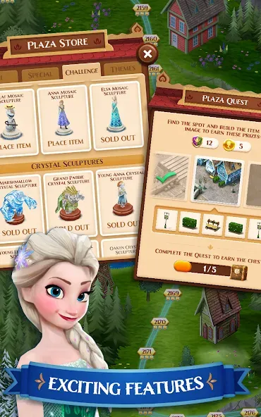Скачать Disney Frozen Free Fall Games на Android — Безлимитные жизни и кристаллы — скриншот 2