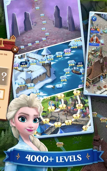 Скачать Disney Frozen Free Fall Games на Android — Безлимитные жизни и кристаллы — скриншот 3