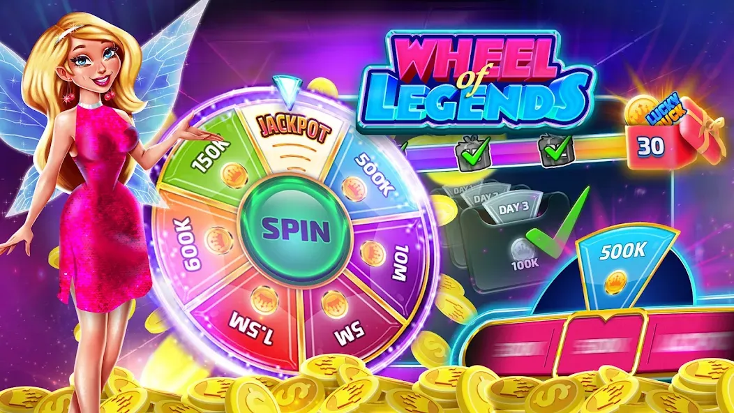 Best Casino Legends 777 Slots MOD — Бездепозитные бонусы и удачные спины на Андроид — скриншот 4