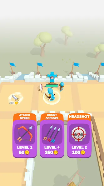 Взлом Wild Archer: Castle Defense — Безлимитные монеты и усиленный урон — скриншот 3