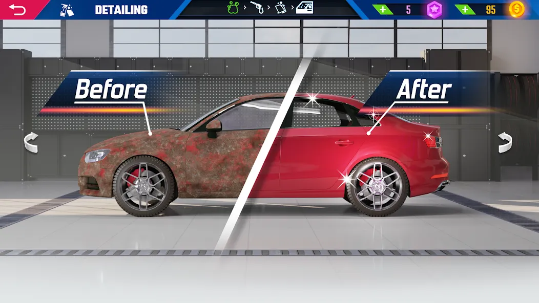 Скачать Car Detailing Simulator 2023 (Мод: Безлимитные деньги и все машины) на Андроид — скриншот 2