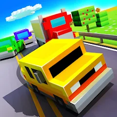 Blocky Highway: Traffic Racing на Андроид — Мод Безлимитные деньги и топливо